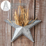 Faceted Metal Star Galvanized Wall Hanging w/Pocket-Lange General Store