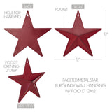 Faceted Metal Star Red Wall Hanging w/Pocket-Lange General Store