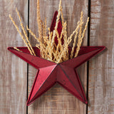 Faceted Metal Star Red Wall Hanging w/Pocket-Lange General Store