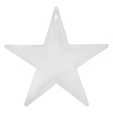 Faceted Metal Star White Wall Hanging w/Pocket-Lange General Store