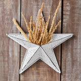 Faceted Metal Star White Wall Hanging w/Pocket-Lange General Store