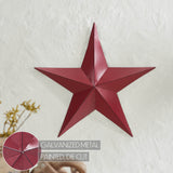 Faceted Metal Wall Star Red - Multiple Sizes-Lange General Store