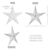 Faceted Metal Wall Star White - Multiple Sizes