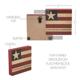 Faith Family Freedom on Flag Block Sign-Lange General Store