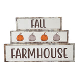 Fall Farmhouse Pumpkins Block Sign Set-Lange General Store