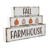 Fall Farmhouse Pumpkins Block Sign Set-Lange General Store