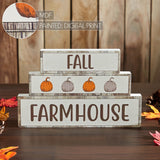 Fall Farmhouse Pumpkins Block Sign Set-Lange General Store