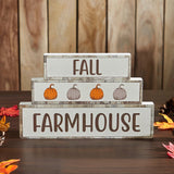 Fall Farmhouse Pumpkins Block Sign Set-Lange General Store