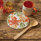 Fall Leaves Braided Trivet 8" Set-Lange General Store