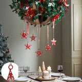 Falling Snow Red Star Metal Ornament Set of 6-Lange General Store