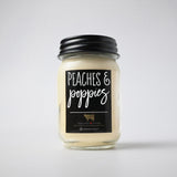 Farmhouse Mason Jar Candle - Peaches & Poppies-Lange General Store