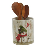 Farmhouse Snowman Utensil Crock-Lange General Store
