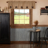 Farmhouse Star Ticking Stripe Valance - Lange General Store