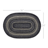 Farmstead Black Braided Rug - Oval 24x36-Lange General Store