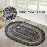 Farmstead Black Braided Rug - Oval 24x36-Lange General Store
