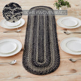 Farmstead Black Braided Table Runner-Lange General Store