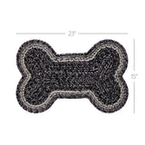 Farmstead Black Dog Bone Braided Waterproof Rug Mat – Medium 15x23 – Indoor Outdoor Pet Bowl Mat