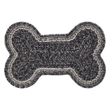 Farmstead Black Dog Bone Braided Waterproof Rug Mat – Medium – Waterproof Dog Feeding Mat – Recycled PET