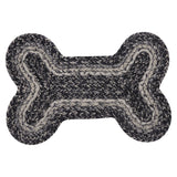 Farmstead Black Dog Bone Braided Waterproof Rug Mat – Small – Waterproof Dog Feeding Mat – Soft Black, Grey