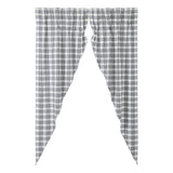 Farmstead Black Plaid Long Prairie Curtains-Lange General Store