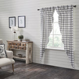 Farmstead Black Plaid Long Prairie Curtains-Lange General Store