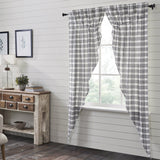 Farmstead Black Plaid Long Prairie Curtains-Lange General Store