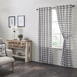 Farmstead Black Plaid Panel Curtains-Lange General Store