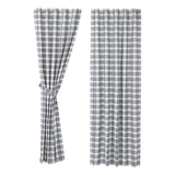 Farmstead Black Plaid Panel Curtains-Lange General Store