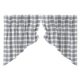 Farmstead Black Plaid Prairie Swags-Lange General Store