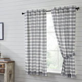 Farmstead Black Plaid Short Panel Curtains-Lange General Store