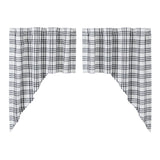 Farmstead Black Plaid Swag Curtains-Lange General Store