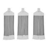 Farmstead Black Ticking Stripe Button Loop Tea Towel Set of 3-Lange General Store