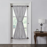 Farmstead Black Ticking Stripe Door Panel Curtain-Lange General Store