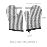 Farmstead Black Ticking Stripe Oven Mitt Set of 2-Lange General Store