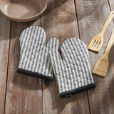 Farmstead Black Ticking Stripe Oven Mitt Set of 2-Lange General Store