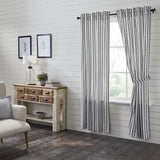 Farmstead Black Ticking Stripe Panel Curtains-Lange General Store