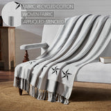 Farmstead Black Ticking Stripe Woven Throw-Lange General Store