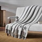 Farmstead Black Ticking Stripe Woven Throw-Lange General Store