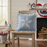 Farmstead Blue Barn Star Pillow-Lange General Store