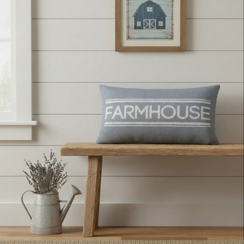 Farmstead Blue Farmhouse Pillow-Lange General Store