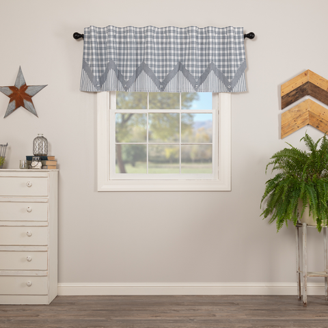 Farmstead Blue Layered Valance - Lange General Store