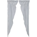 Sawyer Mill Blue Plaid Long Prairie Curtains-Lange General Store