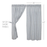 Farmstead Blue Plaid Short Panel Curtains