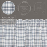 Farmstead Blue Plaid Short Panel Curtains