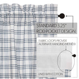 Farmstead Blue Plaid Short Panel Curtains