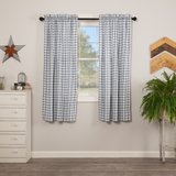 Sawyer Mill Blue Plaid Short Panel Curtains-Lange General Store