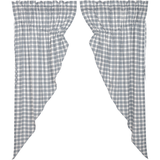 Sawyer Mill Blue Plaid Short Prairie Curtains-Lange General Store