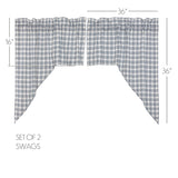 Farmstead Blue Plaid Swag Curtains