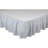 Farmstead Blue Ticking Stripe Bed Skirt