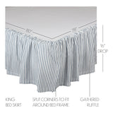 Farmstead Blue Ticking Stripe Bed Skirt